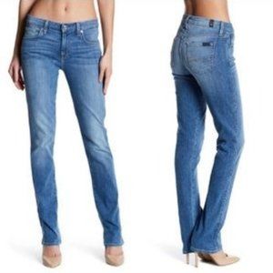 7FAM Light Wash Blue Hefner Straight Leg Classic Jeans